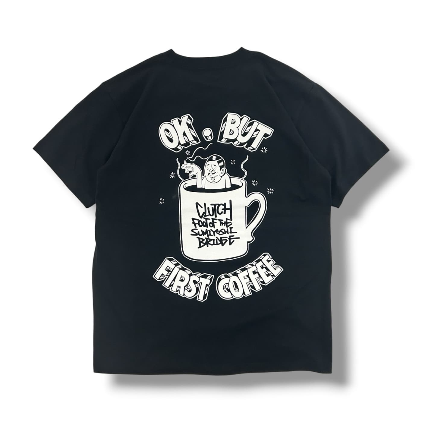 COFFEE SHOP CLUTCH original black T-shirt back print